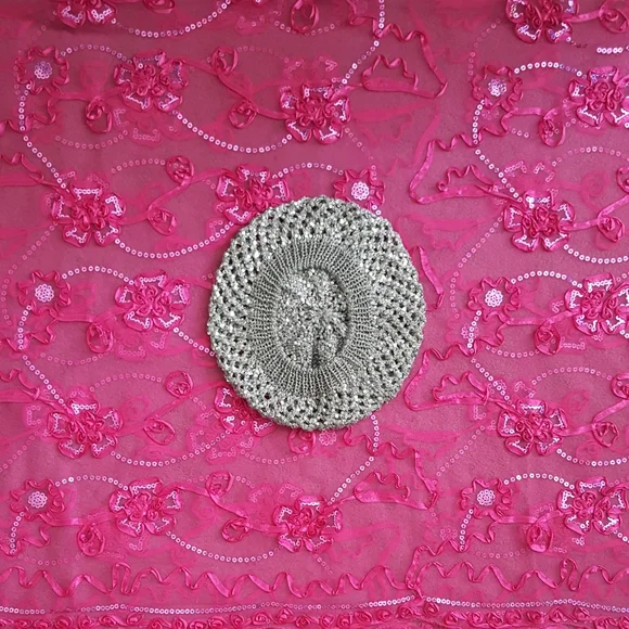 y2k justice sequined silver beret - Picture 2 of 4